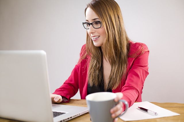 girl with computer