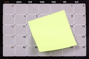calendar with post it