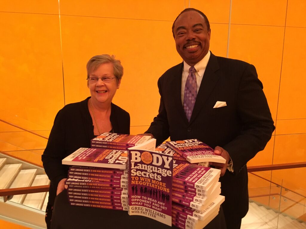 Pat Iyer and Greg Williams at book signing