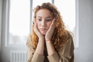 puzzled looking woman